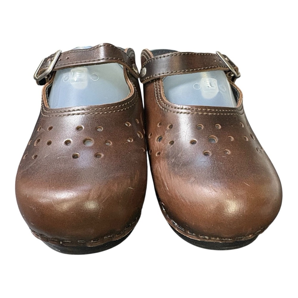 Sanita Women's Original Danish Clogs Shoes Adjustable Strap Slip On Brown Sz 39
